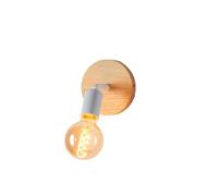 Alpinaluz Applique murale ou plafond blanche en bois naturel - Spot orientable rotatif E27, style nordique vintage, lumière décorative pour chambre, salon ou couloir