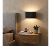 Alpinaluz Applique Murale Up & Down avec Douille G9, Design Courbé en Métal, Éclairage Décoratif Intérieur pour Couloir, Salon et Chambre, IP20 (Noir)