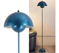 Alpinaluz Lampadaire en Acier avec Abat-jour Bombé - Style Scandinave et Rétro - Éclairage Indirect vers le Bas - Douille E27 - Interrupteur au Pied - Pour Salon ou Chambre (Bleu marine)