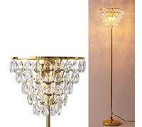 Alpinaluz Lampadaire en verre - Design élégant avec base dorée, abat-jour en cascade et 3 lumières E14 - Style moderne pour salon, chambre et bureau
