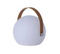 Alpinaluz Lampe boule portable RGBW rechargeable 5W D20 cm IP65 | Sphère avec poignée en métal effet bois, télécommande, 16 couleurs et luminosité réglable pour terrasse, jardin, camping
