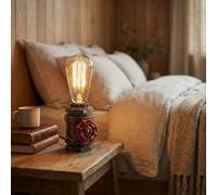 Alpinaluz Lampe de Table E27 Tuyau Rétro Industriel avec Vanne Rouge