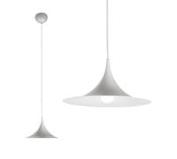Alpinaluz Lampe suspendue - Design nordique minimaliste, forme de plateau plat en aluminium blanc Ø300 mm, câble en tissu 380 cm, hauteur réglable, culot E14, idéale pour plafond salon et salle à