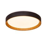 ALPINALUZ Plafonnier LED 30W Ø40cm CCT 3000-6000K Noir effet bois - 3000 lm