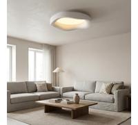 Alpinaluz Plafonnier LED Blanc Ø40 cm - 36 W avec lumière sélectionnable 3000K/4000K/6000K - Design ondulé irrégulier en acier mat avec diffuseur acrylique opalin pour salon et intérieur moderne