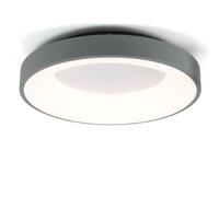 Alpinaluz Plafonnier LED en aluminium Ø40 cm Ø40 cm 4500 lm avec sélecteur de couleur CCT 3000K/4000K/6000K, structure ronde en métal gris et lumière latérale CRI85, pour salon et salle à manger