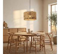 Alpinaluz Suspension de plafond Ø30 cm, abat-jour en algue marine naturelle tressée à la main, style bohème rustique, douille E27 et hauteur réglable pour salon, salle à manger ou chambre