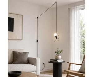 Alpinaluz Suspension E27 avec Prise et Interrupteur, Silhouette Noire