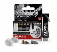 Alpine MusicSafe Bouchons d'oreilles : protection auditives pour musiciens - Haute fidélité du son - 2 jeux de filtres Interchangeables - Hypoallergénique et Réutilisables - Embouts transparents