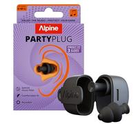 Alpine PartyPlug Bouchons d'Oreilles Concerts 19dB - Nouveau et Amélioré - Protection Auditive pour Festivals, Bouchons Réutilisables pour Musique & Raves, Son Haute Qualité - 3 Tailles (Noir)