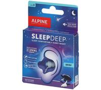 Alpine SleepDeep Bouchons d’Oreilles pour Dormir - Forme Ovale - Gel Anti Bruit Intégré - Confort et Atténuation au Max - Bouchons Anti Bruit avec Filtres Souples (Taille Small/Petite)