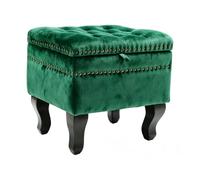 AlpineAura Tabouret avec espace de rangement, tabouret, coiffeuse, repose-pieds avec espace de rangement, charge maximale de 200 kg, pour salon, chambre à coucher, dortoir (vert, 44 × 37,5 × 42 cm)