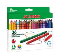Alpino Lot de 36 marqueurs|trousse de 36 marqueurs pointe de 3 mm| marqueurs à encre lavable| marqueurs pour enfants | fournitures scolaires et de bureau