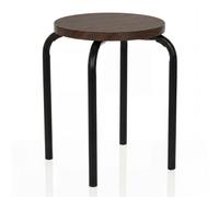 ALRANDA - Tabouret Noir/Noyer