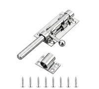 Alriedy Verrou de porte en acier inoxydable 304 - Verrou coulissant - 160 mm - Serrure de porte robuste - Verrou de porte épais pour porte de grange, clôture, abri de jardin et cave