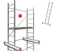 ALTEC AluCombine 3.0 - 300 | 3 m | Échafaudage en aluminium pour bricoleurs avec traverse | EN 131 | Échafaudage de chantier, échafaudage de montage, échelle simple