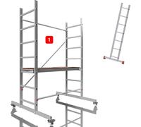 ALTEC AluCombine 3.0 - 300 | 3 m | Échafaudage mobile en aluminium pour bricoleurs, avec 4 roulettes et traverse de déplacement | EN 131 | Échafaudage de chantier, échafaudage roulant, échafaudage de 