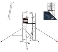 ALTEC AluCombine 4.0 - 400 | Echafaudage à échelles | Traverse | 4x roulettes | Flèche triangulaire | 4m