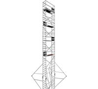ALTEC AluKlik 2.0 1200 | AH 12 m | Largeur 0,7 m | Echafaudage roulant | Echafaudage pliant