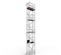 ALTEC Rollfix 2.0 1000 | 10m de hauteur de travail | Roues pivotantes avec frein (Ø125mm) | Ancrage mural | Made in Germany | TÜV | Charge admissible 200kg/m² | DIN EN 1004-1 | Echafaudage aluminium