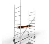ALTEC Rollfix 2.0 300 | 3m de hauteur de travail | Roues pivotantes avec frein (Ø125mm) | Ancrage mural | Made in Germany | TÜV | Charge admissible 200kg/m² | DIN EN 1004-1 | Echafaudage aluminium