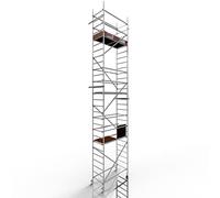 ALTEC Rollfix 2.0 800 | 8m de hauteur de travail | Roues pivotantes avec frein (Ø125mm) | Ancrage mural | Made in Germany | TÜV | Charge admissible 200kg/m² | DIN EN 1004-1 | Echafaudage aluminium