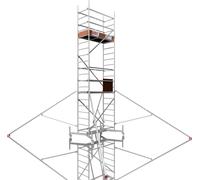 ALTEC Rollfix 600 | roulettes incluses (Ø 125 mm) | traverse extensible | 4x stabilisateurs triangulaires | échafaudage roulant