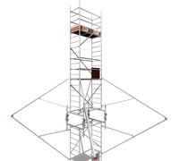 ALTEC Rollfix 600 | roulettes incluses (Ø 150 mm) | traverse standard | 4x stabilisateurs triangulaires | échafaudage roulant