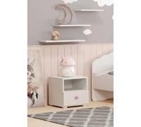Alter Table de Chevet Moderne - Blanc Rose
