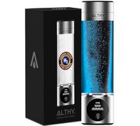 ALTHY Performance Bouteille en Hydrogénée Eau | Technologie double chambre SPE#PEM | Analyse H2 certifié conforme norme IHSA | Dispositif inhalation H2 | Écran affichage PPB