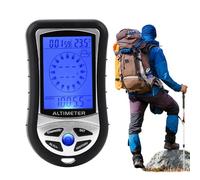 Altimètre numérique - Baromètre portable | Multifonction | Altimètre 8 en 1 portable avec rétroéclairage, prévisions météo, thermomètre, horloge, calendrier, inclinomètre pour randonnée