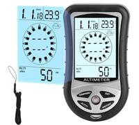 Altimètre numérique, boussole numérique, thermomètre de randonnée, minuterie et rétroéclairage, baromètre manuel 8 en 1 pour alpinisme en extérieur 2300 à 29500 pi 1100 MBAR, 300 mbar à 1100 mbar