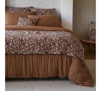Chemin de Lit 90x200cm Gaze de Coton Brun Imprimé Fleur Détail 4 Pompons - ADONIS - ALTOBUY Marron G