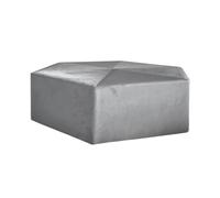 AltoBuy Alessia - Pouf Hexagonal 75cm Velours Côtelé Gris Foncé