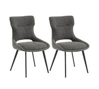 AltoBuy Amanda - Lot de 2 Chaises Tissu Coloris Gris Anthracite