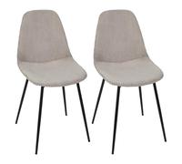 AltoBuy Amory - Lot de 2 chaises en Velours côtelé Coloris Taupe
