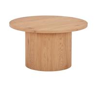 AltoBuy Ankara - Table Basse Ronde 80cm Pieds Relief MDF Effet Bois Naturel