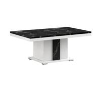 AltoBuy Ariane - Table Basse Pied Central Blanc et Aspect Marbre Noir