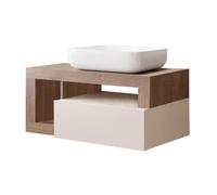 AltoBuy Arturo - Meuble avec Vasque 92cm Suspendu 1 tiroir Cachemire et Aspect Bois Mercure