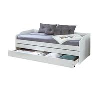 AltoBuy Barbara - Lit Gigogne 3 Couchages 90x200cm Bois Massif Vernis Blanc