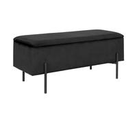 AltoBuy Blaire - Banc-Coffre Velours Noir Pieds Métal
