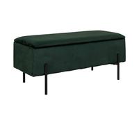 AltoBuy Blaire - Banc-Coffre Velours Vert Pieds Métal