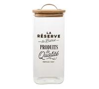 AltoBuy Bocal de 1,5L en Verre avec Couvercle en Bambou Style bistrot