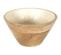 Bol en bois de manguier nid d'abeille beige Ø15cm