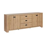 AltoBuy Buffet 2 Porte 3 tiroirs Aspect Bois Finition Castel Oak - Anatole