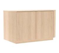 ALTOBUY Buffet 2 portes aspect chêne clair ADILL - Coins arrondis 130x43xH75cm Marron