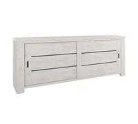 AltoBuy Buffet 2 Portes coulissantes Finition Bois cérusé Blanchi - Josie