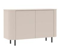 ALTOBUY Buffet 2 portes LYNA - Laqué beige coins arrondis pieds métal noir 130x43xH83cm Beige