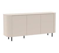 ALTOBUY Buffet 3 portes LYNA - Laqué beige coins arrondis pieds métal noir 180x43xH83cm Beige