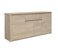 ALTOBUY Buffet TIFFENE 4 portes 2 tiroirs aspect bois clair Marron